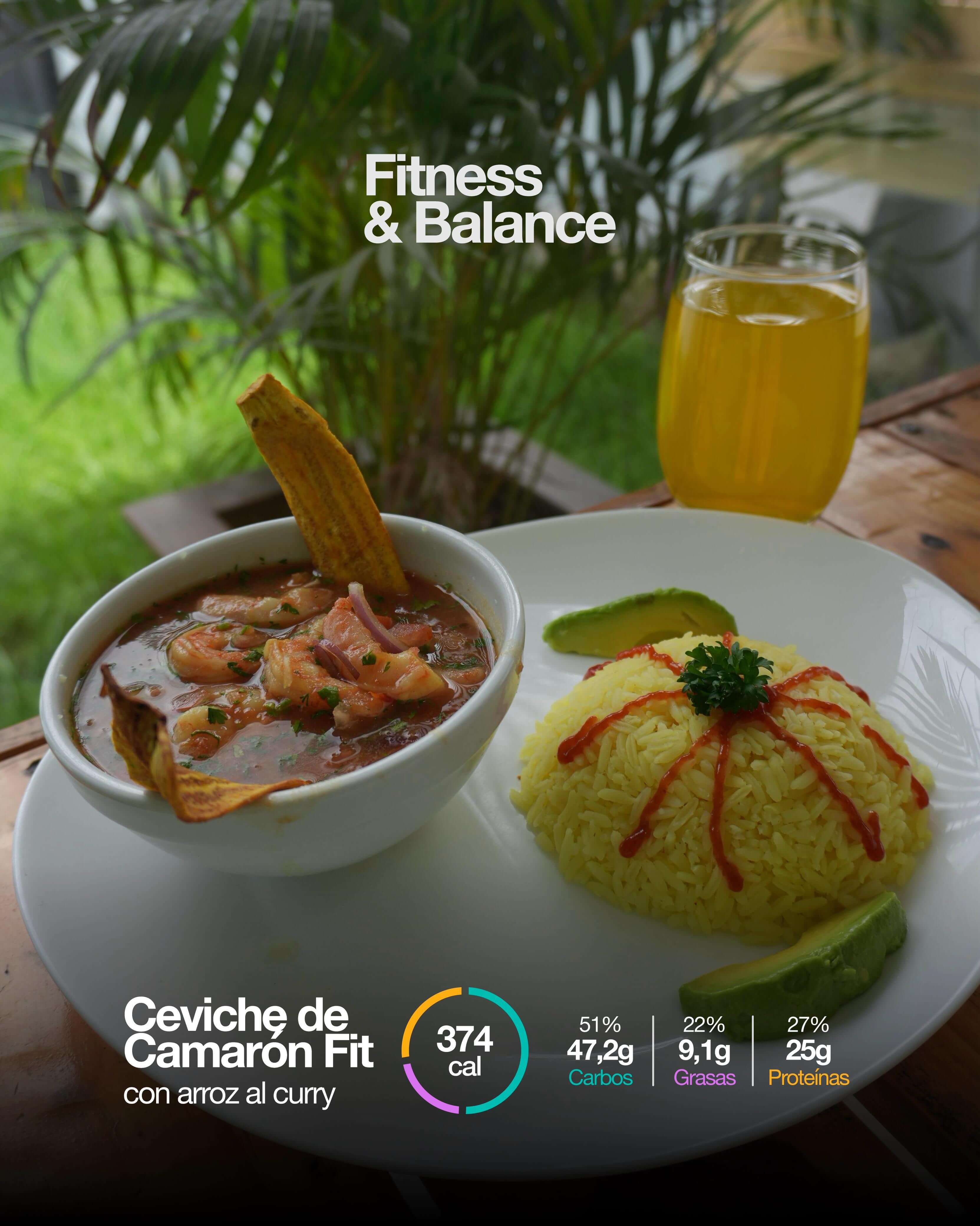 Ceviche de camarón fit