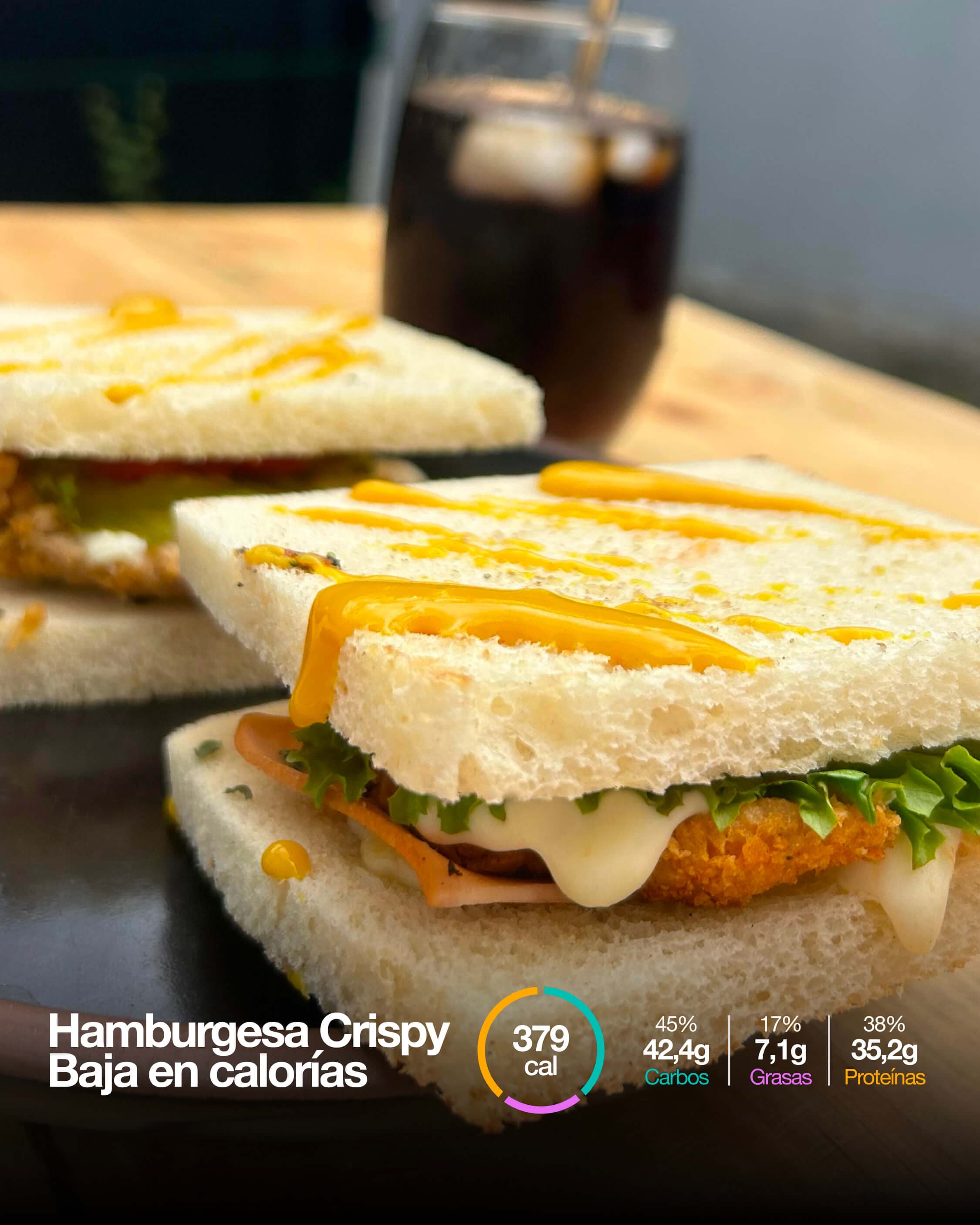 Hamburgesa Crispy baja en calorias